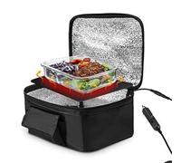 Mini microondas portátil para coche, horno eléctrico de 12 V, caja de picnic de calentamiento rápido, lonchera calentada, calentador de alimentos para viajes, camping, alimentos, cocina, color negro