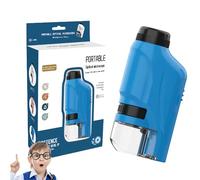 Mini Microscope for Kids-Microscope with Led Light 60x-120x, Mini Pocket Handheld for Kids Educational Science Kits (Blue)