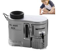 Mini microscopio compacto, microscopio de luz LED portátil, lupa ajustable para niños, adultos, principiantes, herramienta de microbiología de mano para exploración de ciencias educativas, funciona