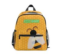 Mini mochila personalizada para niñas y niños, lindas abejas de animales, mochila escolar con nombre y texto para niños, multicolor