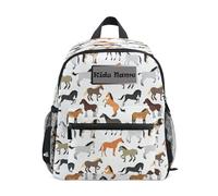 Mini mochila personalizada para niñas y niños, mochila escolar personalizada con diseño de caballo con nombre y texto, multicolor
