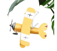 Mini modelo de avión vintage de metal, planeador de avión retro de hierro, colgante biplano 10 x 9 x 5 cm, avión decorativo en miniatura, artesanía, casa, oficina, cafetería, estante, biblioteca