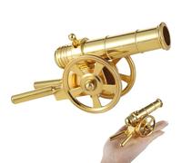 Mini modelo de cañón Napoleón, decoración de cañón de aleación dorada, adorno de soporte de TV de escritorio, estatua de cañón tradicional con barril giratorio, regalo para coleccionistas