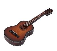 Mini modelo de guitarra en miniatura de madera, pantalla mini adornos musicales, artesanía, decoración del hogar (14 cm)