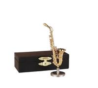 Mini modelo de instrumento musical Adornos De Instrumentos De Saxofón Modelos De Regalos Para El Hogar Adornos De Escritorio En Miniatura Para La Sala De Estar(A10cm)