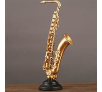 Mini modelo de instrumento musical Adornos Dorados Adornos De Resina Para Saxofón Instrumentos Musicales Mueble De TV Para Sala De Estar Estantería Decoraciones