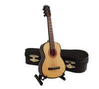 Mini modelo de instrumento musical Instrumentos Musicales De Madera Adornos Decorativos Mini Guitarra Clásica Con Soporte Modelo En Miniatura Decoración Regalos(A,13cm)