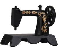 Mini modelo de máquina de coser, escala 1:12, decoración de casa de muñecas en miniatura, aleación negra, accesorio de decoración de interiores