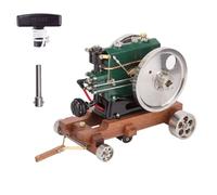 Mini modelo de motor vintage a escala 1/8, motor de cuatro tiempos de un solo cilindro de 3.6 CC con remolque, exhibición de experimentos de ciencia física para adultos, decoración del hogar u oficina