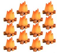 Mini modelos de hoguera de resina, juego de 12 piezas para decoración de jardín y hogar, adornos realistas de fuego falso para enriquecer proyectos creativos de manualidades