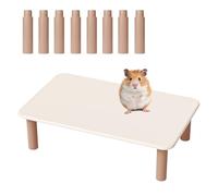 mini&moe Plataforma de hámster - Plataforma ajustable de plástico impermeable y a prueba de masticación para rueda de ejercicio, cuenco de comida, botella de agua y otros accesorios de jaula