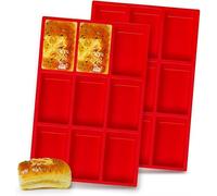 Mini molde de silicona para pan, 2 moldes antiadherentes de 9 cavidades, mini molde para pan, molde para hornear pan, moldes de jabón, mini bandeja para hornear pan para mini pan, tostadas, brownie,