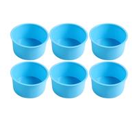 Mini molde de silicona para tartas de 10 cm, redondo, antiadherente, azul | 5,59 cm de profundidad, para magdalenas de postre de mousse, compatible con microondas, horno, congelador, lavavajillas