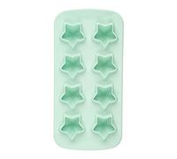 Mini moldes de hielo, Molde for cubitos de hielo en forma de estrella, 8 rejillas, silicona, multicolor, 21 x 10,5 cm(Green)