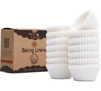 Mini Moldes Magdalenas Papel,400 Piezas,Pergamino Antiadherente de Grado Alimenticio,Moldes Papel Magdalenas Blanco,Tamaño Mini (Diámetro inferior 3,5 cm)