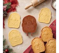 Mini moldes para tartas, cortador de bolsillo para repostería navideña 3D | Herramienta manual para hornear pasteles, prensa religiosa para masa de Fondant para mesas de postres navideños y fiestas de