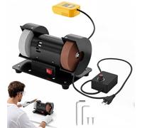 Mini molinillo de banco con base de 16 x 3.5 pulgadas, ajuste de velocidad ajustable AC/DC, compatible con baterías Dewalt de 20 V, ideal para cuchillos afilados, eliminación de óxido y materiales de
