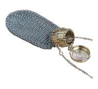 Mini monedero antiguo británico vintage de metal con diseño de malla doble, oro, plata, cobre, 10 cm, adorno retro, como lo muestra la imagen, boxes (light gold)