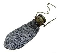 Mini monedero antiguo británico vintage de metal con diseño de malla doble, oro, plata, cobre, 10 cm, adorno retro, como lo muestra la imagen, boxes (copper color)