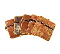 Mini monedero bordado, estilo chino, bolsa de dinero con borlas, tarjetero, bolsa de almacenamiento de joyas de flores, mini bolsa cuadrada de maquillaje para lápiz labial para mujer, K, Estilo retro
