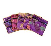 Mini monedero bordado, estilo chino, bolsa de dinero con borlas, tarjetero, bolsa de almacenamiento de joyas de flores, mini bolsa cuadrada de maquillaje para lápiz labial para mujer, S, Estilo retro