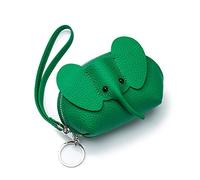 Mini Monedero de Elefante de Dibujos Animados, Bonito Bolso de Cuero Suave, diseño de Cremallera,Adecuado para Mujeres y niños, Green, 12 * 9 * 6cm, Caricatura