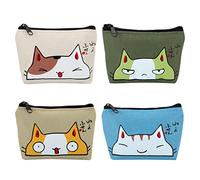 Mini Monedero Pequeño Cartera Bolsa con Cremallera, 4PCS Estuche Llavero Billetero Portátil Portamonedas Bolso para Moneda Efectivo Tarjeta Llaves