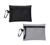 Mini Monedero portátil, 2 Piezas, Porte-Monnaie avec Fermeture éclair, pequeños tarjetero para tarjetas de crédito, billetera de viaje, Pequeño de Tela Oxford para Mujer, Niña y Niño (Negro + Gris)