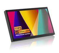 Mini Monitor de 10 Pulgadas, Mini Pantalla HD IPS de 1024×600 con Altavoces Integrados/Entrada HDMI/VGA/AV para PC, TV, DVD, CCTV, Raspberry Pi