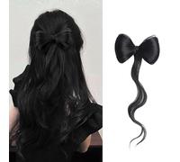 Mini Moños Postizos Natural Coleteros Pelo Extensiones de Pelo Rizado Sintética Pelo Clip Extensiones de Cabello Desordenado Postizos para Mujer (#1B)