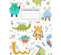 Mini Monsters - Wide Ruled Composition Book: 7.5” x 9.75” 100 Page School Notebook for Kids | Friendly Cartoon Monster Themed Journal for Boys, Girls, ... Cover (Little Noodlings ~ Mini Monsters)