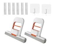 Mini Mop 2 Piezas - Fregona de Esponja Plegable con Autoescurrido, 6 Cabezales de Repuesto & 2 Ganchos - Limpieza en Seco y Húmedo para Cocina, Baño, Cristal y Coche