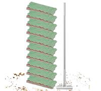 Mini Mop Kitchen - Mopa de tela reutilizable, lavado en seco con agua | Mango largo ergonómico, fregona de cabeza plana, multisuperficie para cocina, baño, dormitorio, salón, WC,