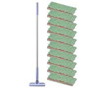 Mini Mop - Zero Contact Extendable Flat Dust Mop, Locking Head Sweeping Cloth | Crevice Cleaning Tool with 45 Inch Handle, Narrow Space Cleaning For Home Kitchen Bathroom Floor