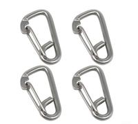 Mini mosquetón, 4 ganchos de resorte, hebilla de montañismo, gancho de cuerda de alambre marino, clips de llavero de acero inoxidable 316 para llaves, mochila, pesca, camping, al aire libre (M 10)