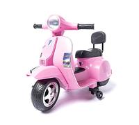 Mini Moto eléctrica Infantil 6V Vespa clásica PX150 Rosa Oficial con ruedines Luces música y batería- ATAA