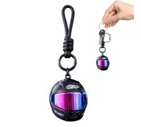 Mini Motorcycle Helmet Keychain - Movable & Vibrant Collectible Ornament