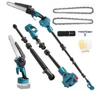 Mini motosierra 2 en 1 inalámbrica de 8 pulgadas compatible con Makita 18 V, motosierra sin escobillas con extensión de 2 m para poda de ramas y mantenimiento del jardín (sin batería)