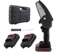 Mini motosierra a batería 48 V recargable con 2 baterías, motosierra eléctrica portátil hoja 4 pulgadas para poda árboles y ramas, sierra eléctrica de una mano con maletín