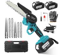 Mini Motosierra Bateria 5500mAh, KEATFE 4&6'' Motosierra Eléctrica Bateria con 2 * 5.5Ah baterías y Cargador, Motosierra Inalámbrica Portátil para Podar Árboles de Jardinería