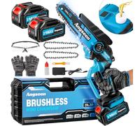 Mini Motosierra Bateria, 6 Pulgadas Motosierra Eléctrica Bateria con Baterías de 8000mAh, Motor Sin Escobillas de 1000W y Bomba, Sierra de Motosierra de Mano para Podar Árboles de Jardinería y Madera