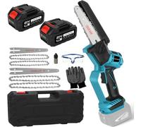 Mini Motosierra Bateria 6" y 8 Pulgadas sierra electrica podar arboles | Motosierra Eléctrica con 2× 4000 mAh Baterías lubricación automática de Mano Compatible con Makita 18V para Podar Arboles