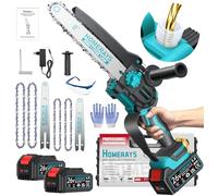 Mini Motosierra Bateria 6000mah, Homerays 6 y 8" Motosierra Inalámbrica con Engrasador Automáticopara y 2 * 3000 Baterías, Motosierra Inalámbrica Portátil para Podar Árboles de Jardinería