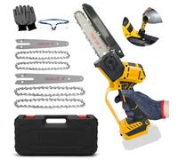Mini Motosierra Bateria, 8 & 6 Pulgadas Motosierra Eléctrica Bateria, Motosierra Eléctrica Portátil Inalámbrica Compatible con Dewalt 18V 20V Batería, con 4 Cadenas, para Podar Ramas (Sin batería)