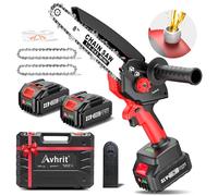 Mini Motosierra Bateria 8 Pulgadas, Avhrit 8000 mAh Brushless Motosierra Eléctrica con Sistema de Engrase Automático y 2 baterías, Tensado de Cadena sin Herramientas, Ideal para Ramas, Hogar y Jardín