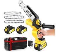 Mini Motosierra Bateria 8000 Mah Con 1000w Motor Sin Escobillas, Con Depósito De Aceite, Equipado Con, Puede Cortar Ramas De 8 y 6 Pulgadascon Bomba De Aceite y Cadena De Repuesto