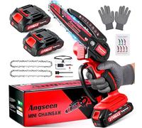 Mini Motosierra Bateria, 850W 6 Pulgadas Motosierra Eléctrica Bateria con 2 Batería de Gran Capacidad y 2 Cadenas, Motosierra de Mano Portátil Inalámbrica para Podar Árboles de Jardinería y Madera