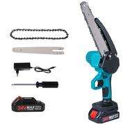 Mini Motosierra Bateria,Motosierra Inalámbrica 3000w con Batería y Cargador,Adecuado para Carpintería, Jardinería y poda de Ramas