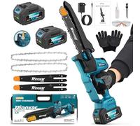 Mini Motosierra Bateria para Poda, 8 Pulgadas 20V/8000mAh Motosierra Eléctrica con Bomba de Aceite Automática, 1300W Motor sin Escobillas para Jardinería - PowerCut X9 Pro