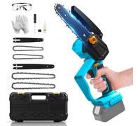 Mini motosierra con batería compatible con Makita de 18 V, 6 pulgadas y 8 pulgadas, sin escobillas, con engrasador automático y tensión de cadena sin herramientas, para jardinería, corte de madera y